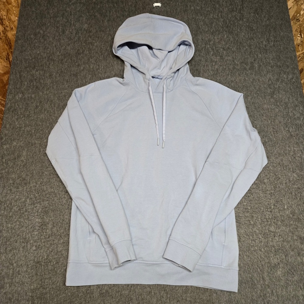 Lululemon City Sweat Pullover Hoodie Mens Size M Light Blue Stretch Raglan